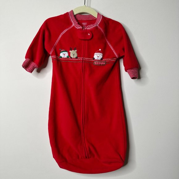 Carter's Red 0-9 Months Sleep Sack My 1st Christmas - Picture 3 of 5